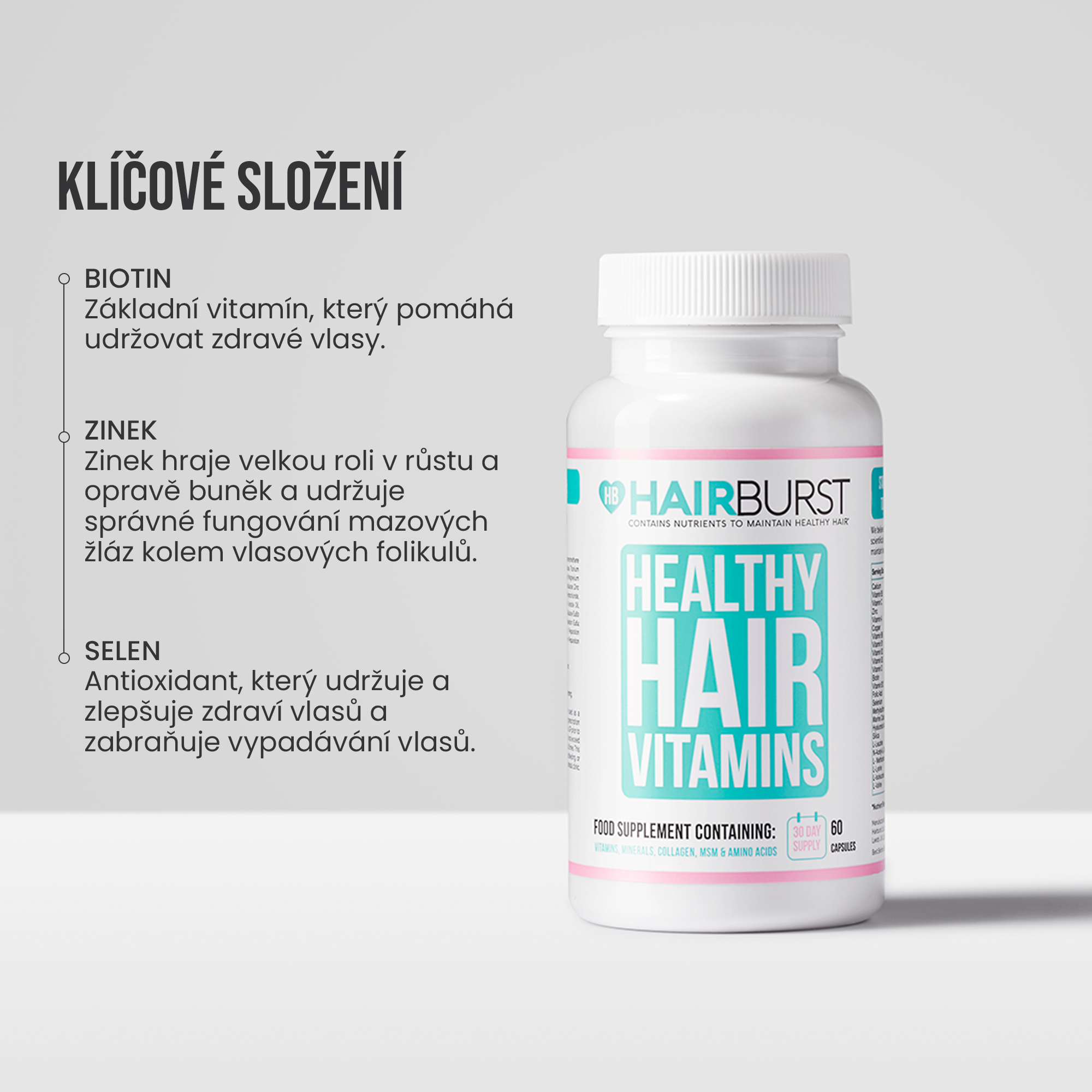 Vitamíny na zdravé vlasy 1MS