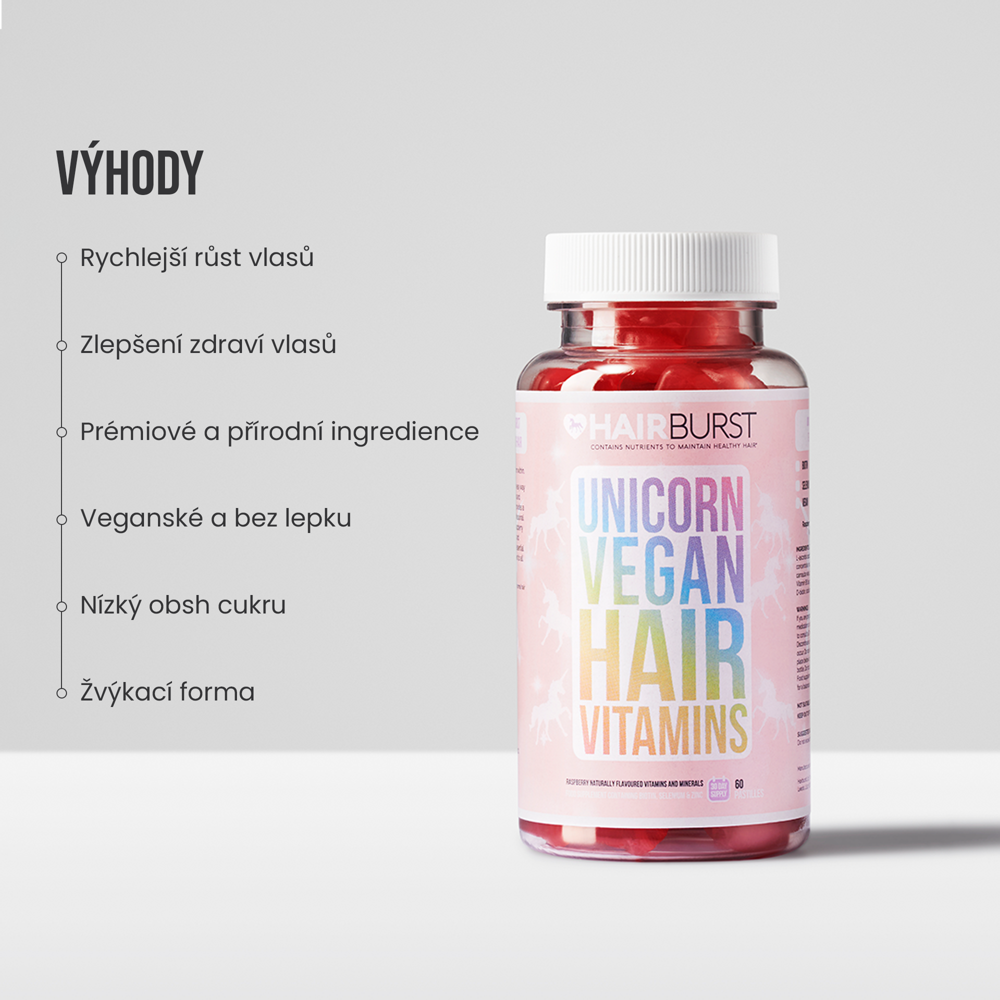 Vegánske vitamíny na vlasy 3měsíční předplatné
